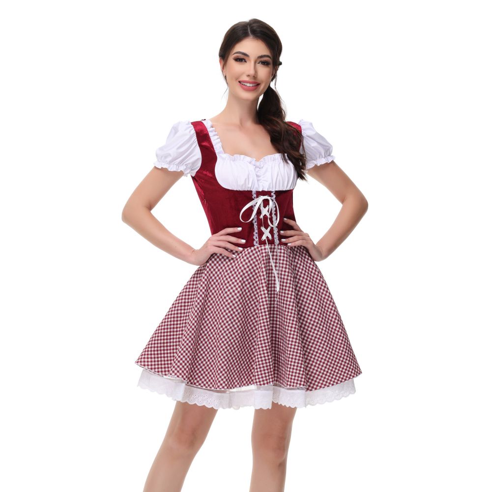 Womens Dirndl Dress Oktoberfest Costume Bavarian Carnival Halloween costume